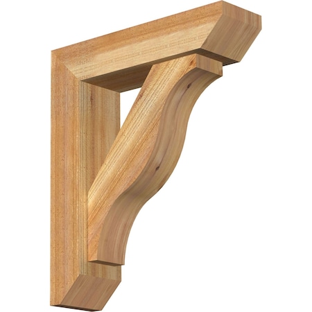 Ekena Millwork Funston Slat Rough Sawn Bracket w/ Offset Brace, Western Red Cedar, 6"W x 22"D x 26"H BKT0604X22X26FST06RWR
